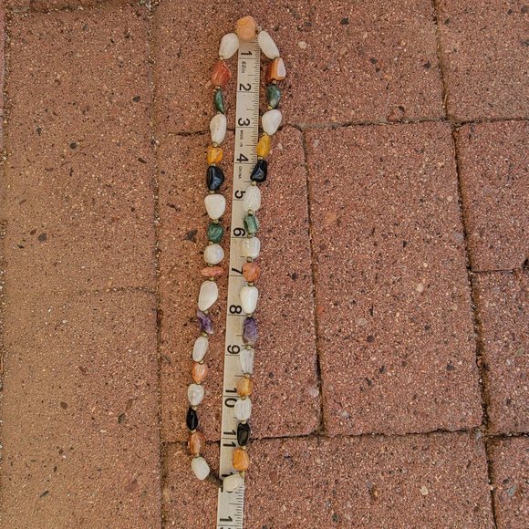 Vintage heavy and chunky semiprecious stones including quartz amethyst necklace - Picture 7 of 16